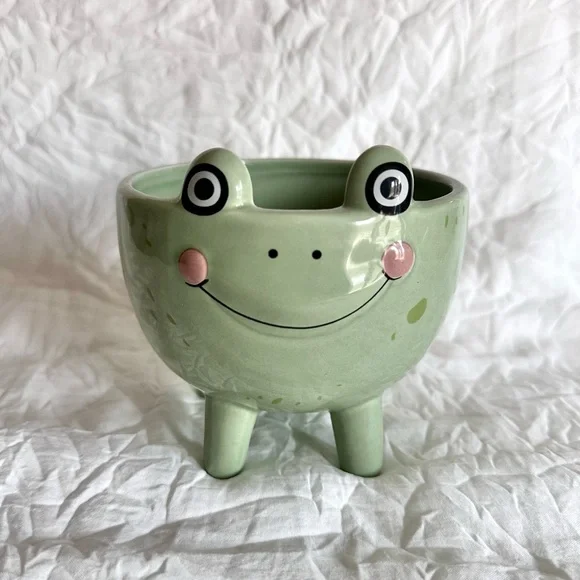Green Frog Ceramic Trinket Dish - Picture 1 of 9